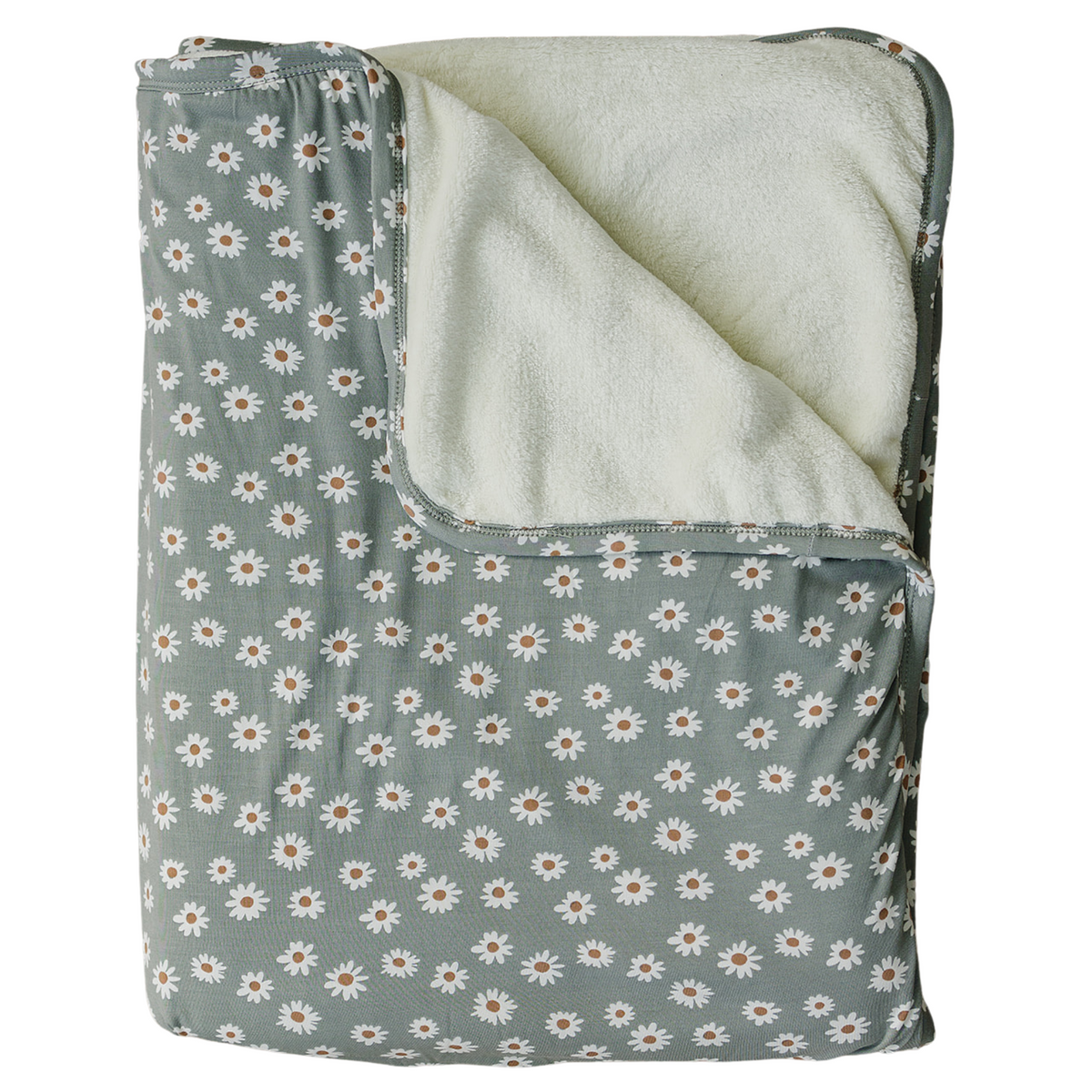 Light Green Daisy Bamboo Fleece Quilt