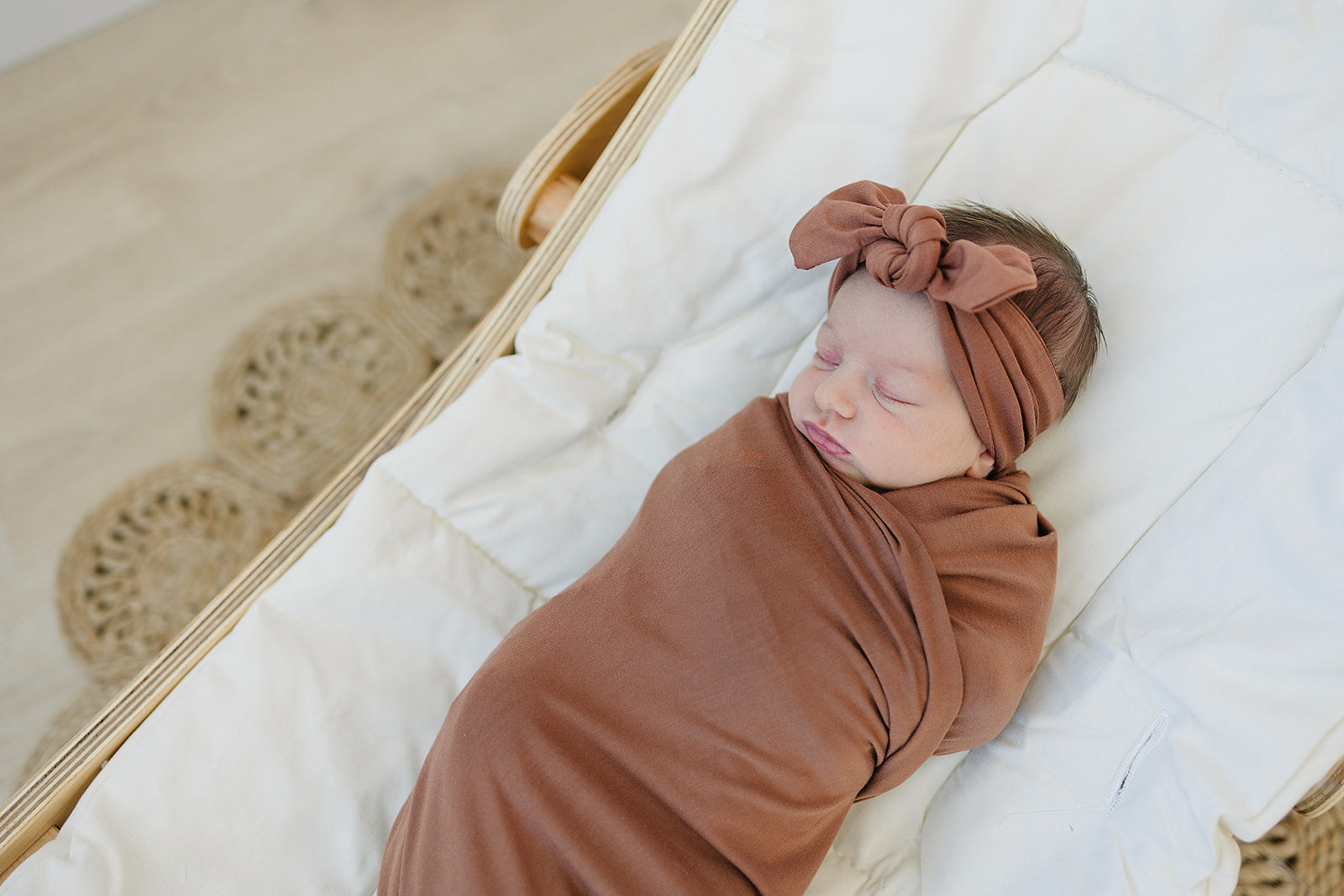 Rust Bamboo Stretch Swaddle Blanket