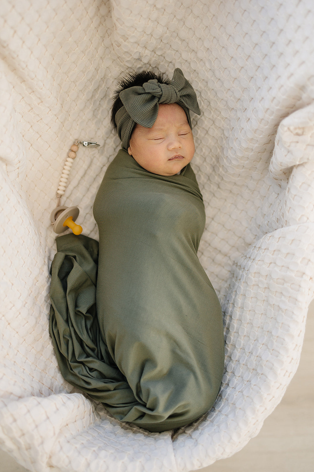 Olive Bamboo Stretch Swaddle Blanket