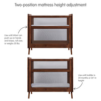 BreathableBaby Mesh 2-in-1 Mini Crib - Walnut