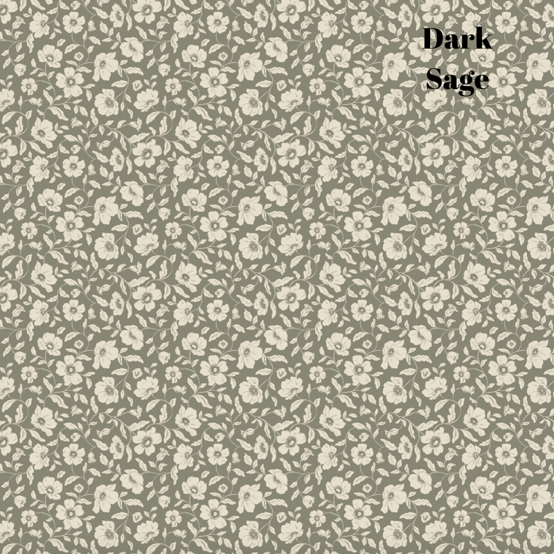 Dark Sage Floral Wallpaper