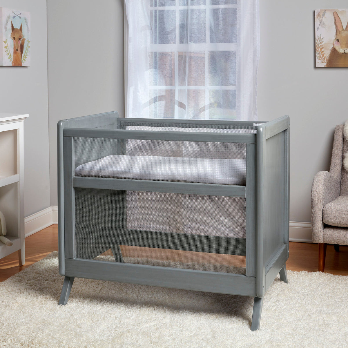 BreathableBaby Mesh 2-in-1 Mini Crib - Gray