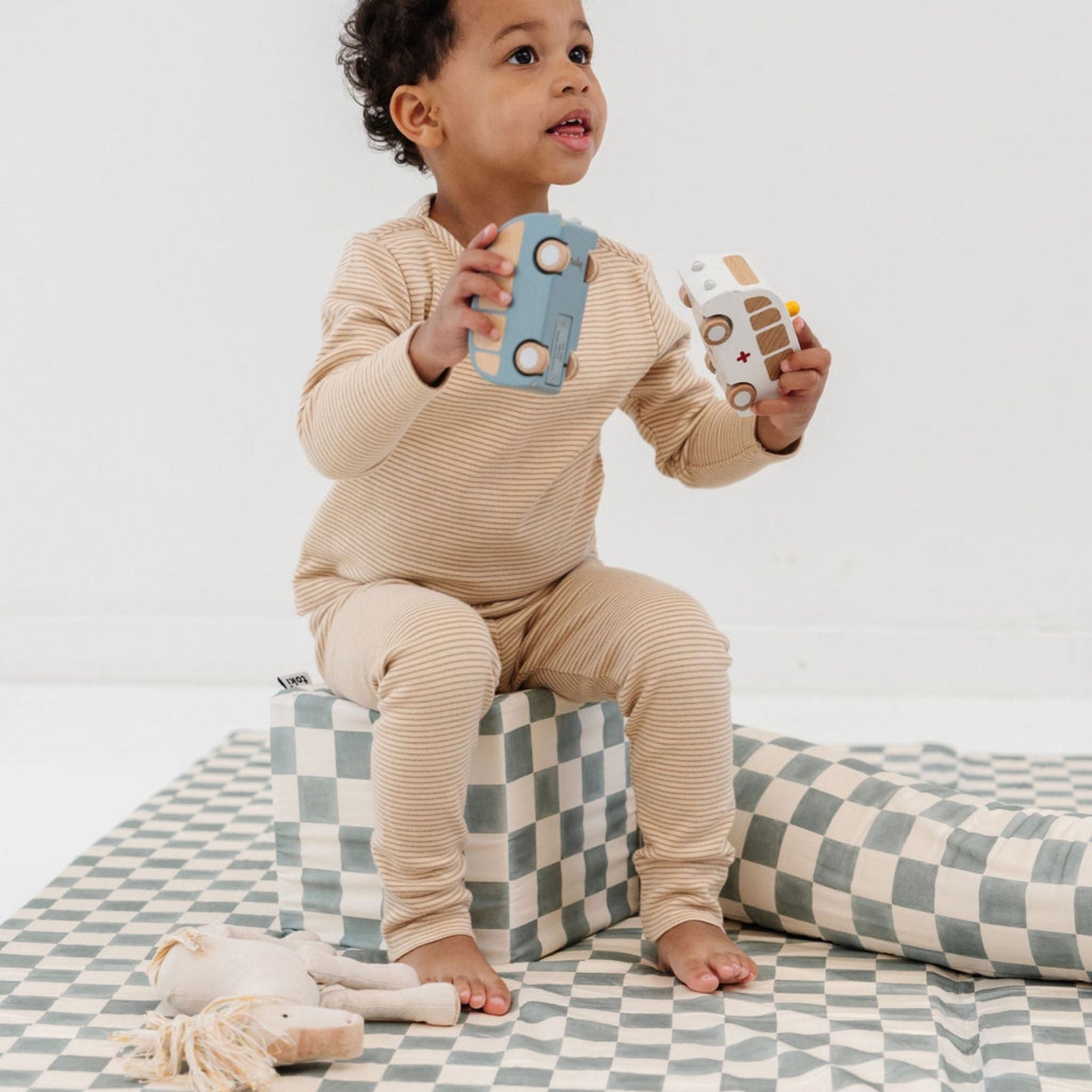 Toki Kids x Project Nursery Checker Play Cube - Matcha