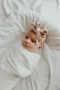 Dove Ribbed Stretch Swaddle Blanket