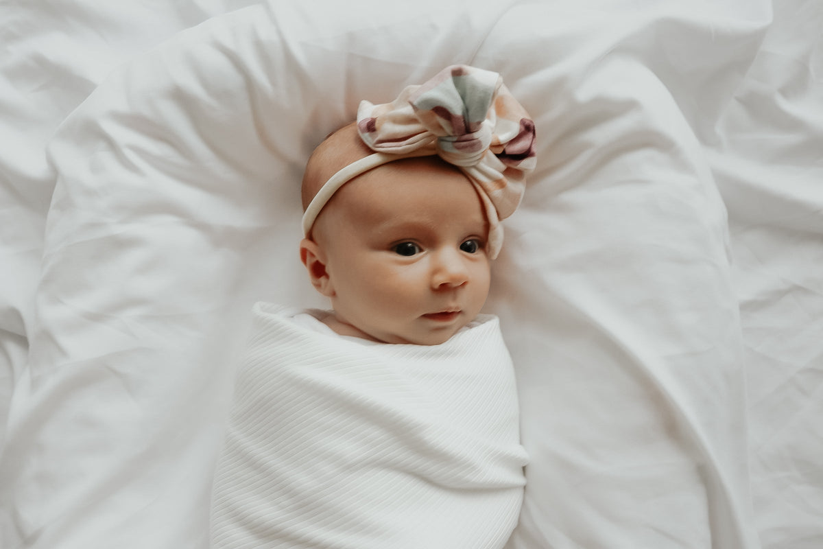 Dove Ribbed Stretch Swaddle Blanket