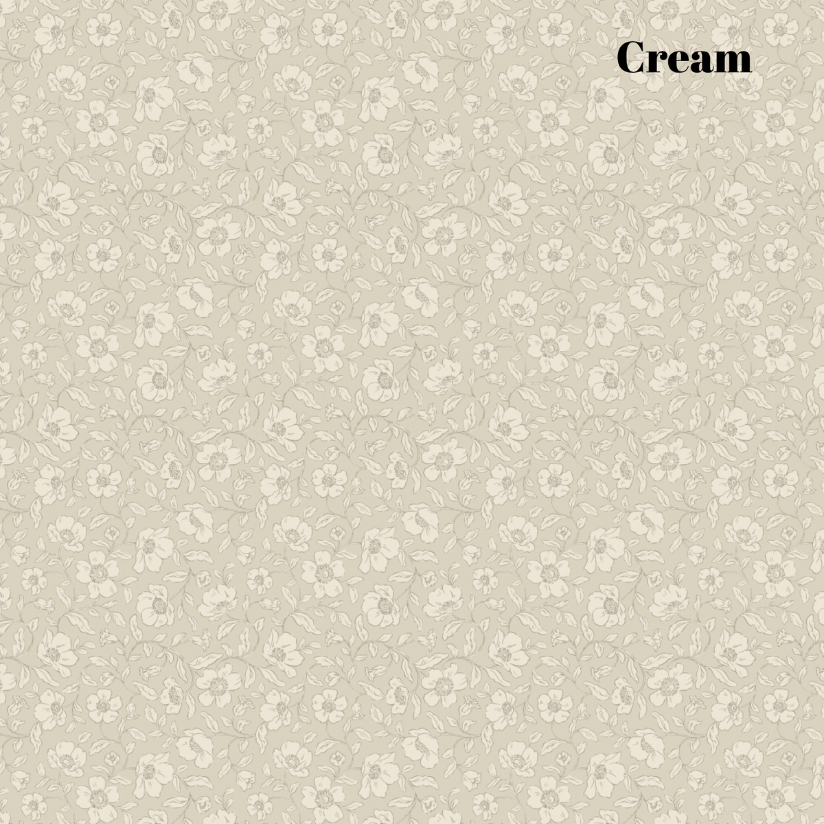 Cream Floral Wallpaper