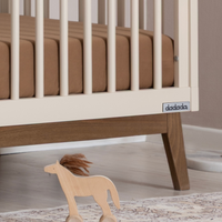 Soho Convertible Crib Two Toned in Almond and Walnut