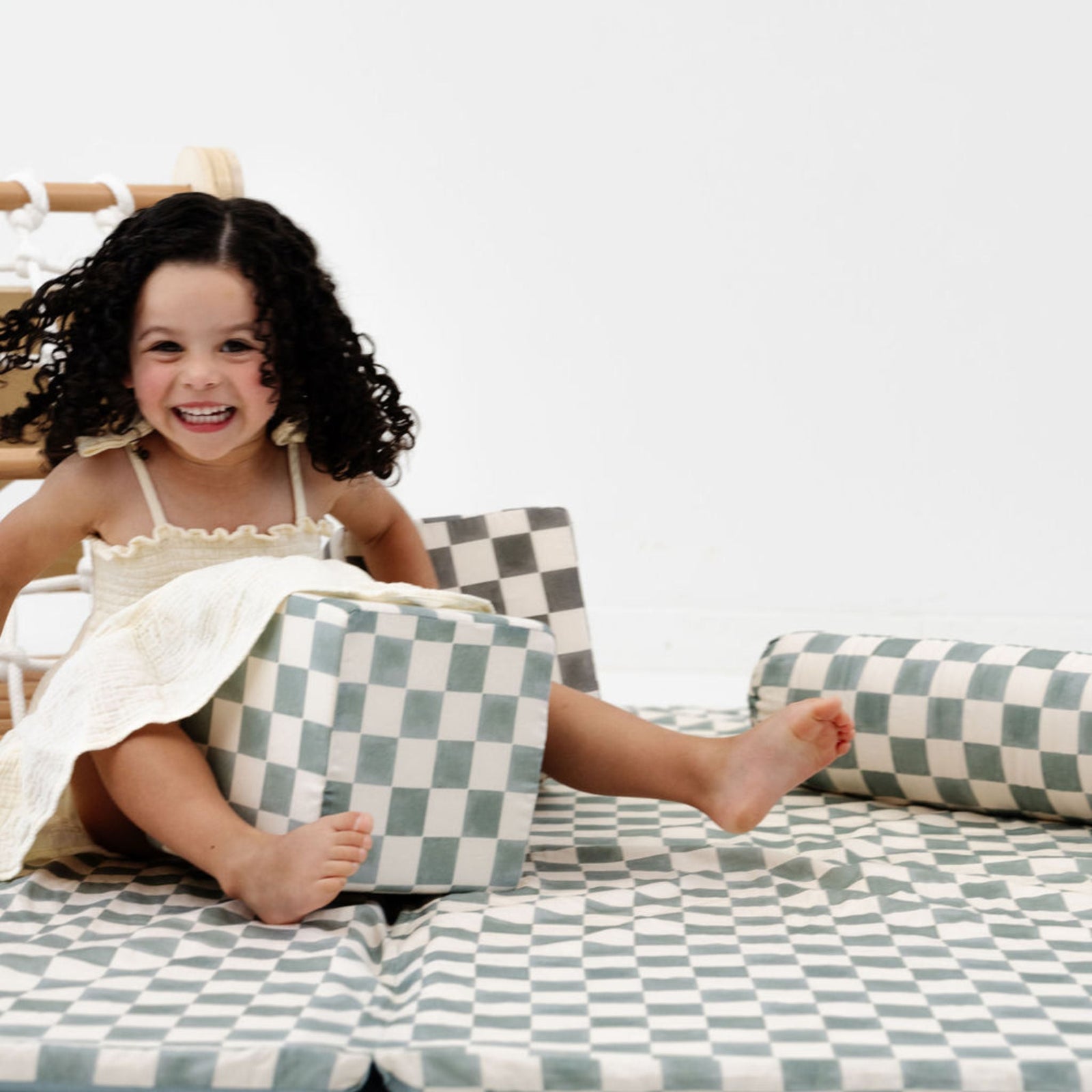 Toki Kids x Project Nursery Checker Play Cube - Matcha
