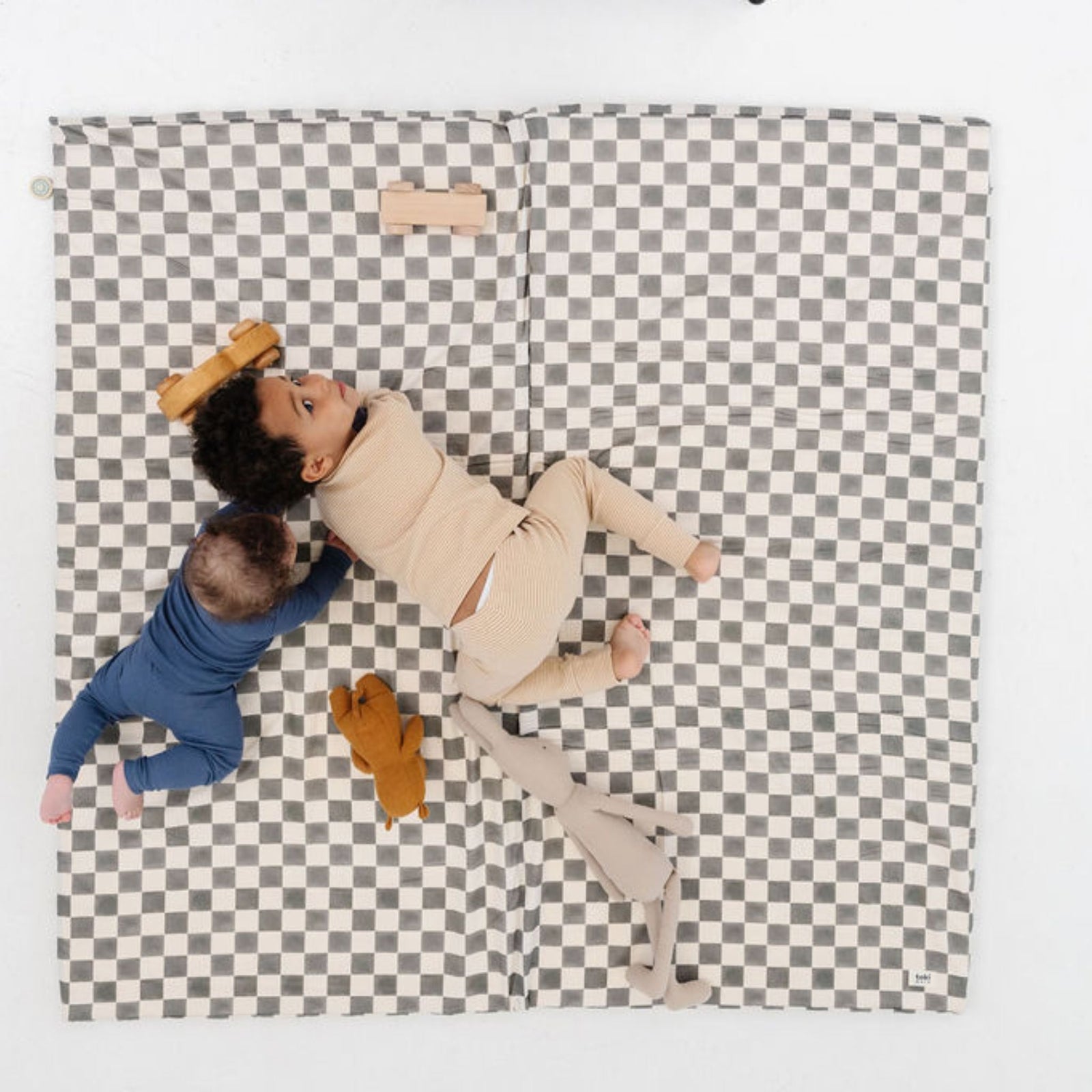 Toki Kids x Project Nursery Checker Padded Play Mat - Pepper