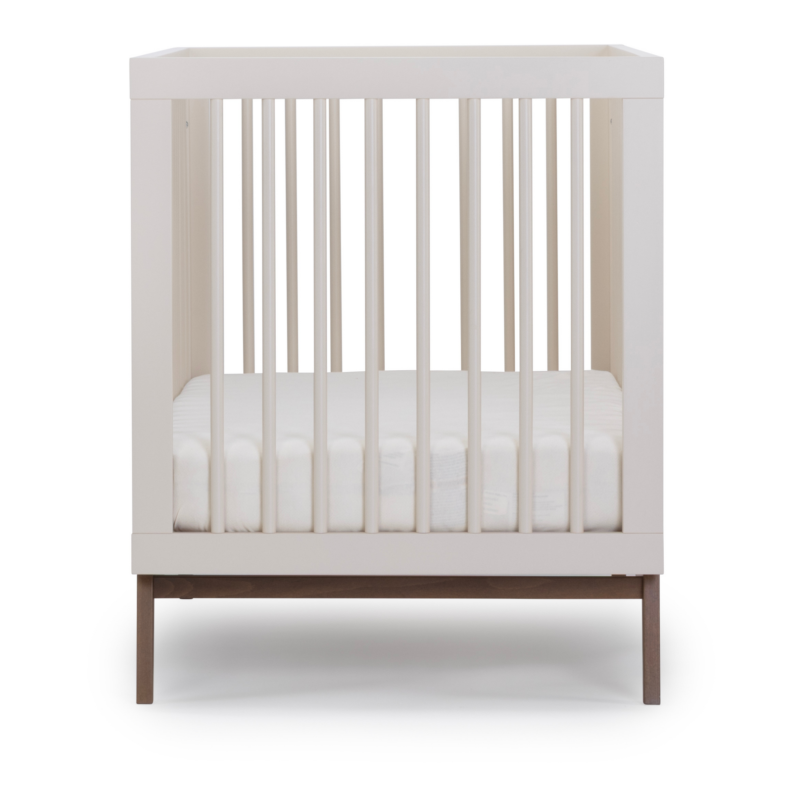 Soho Convertible Crib Two Toned in Almond and Walnut Sideview
