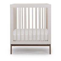 Soho Convertible Crib Two Toned in Almond and Walnut Sideview