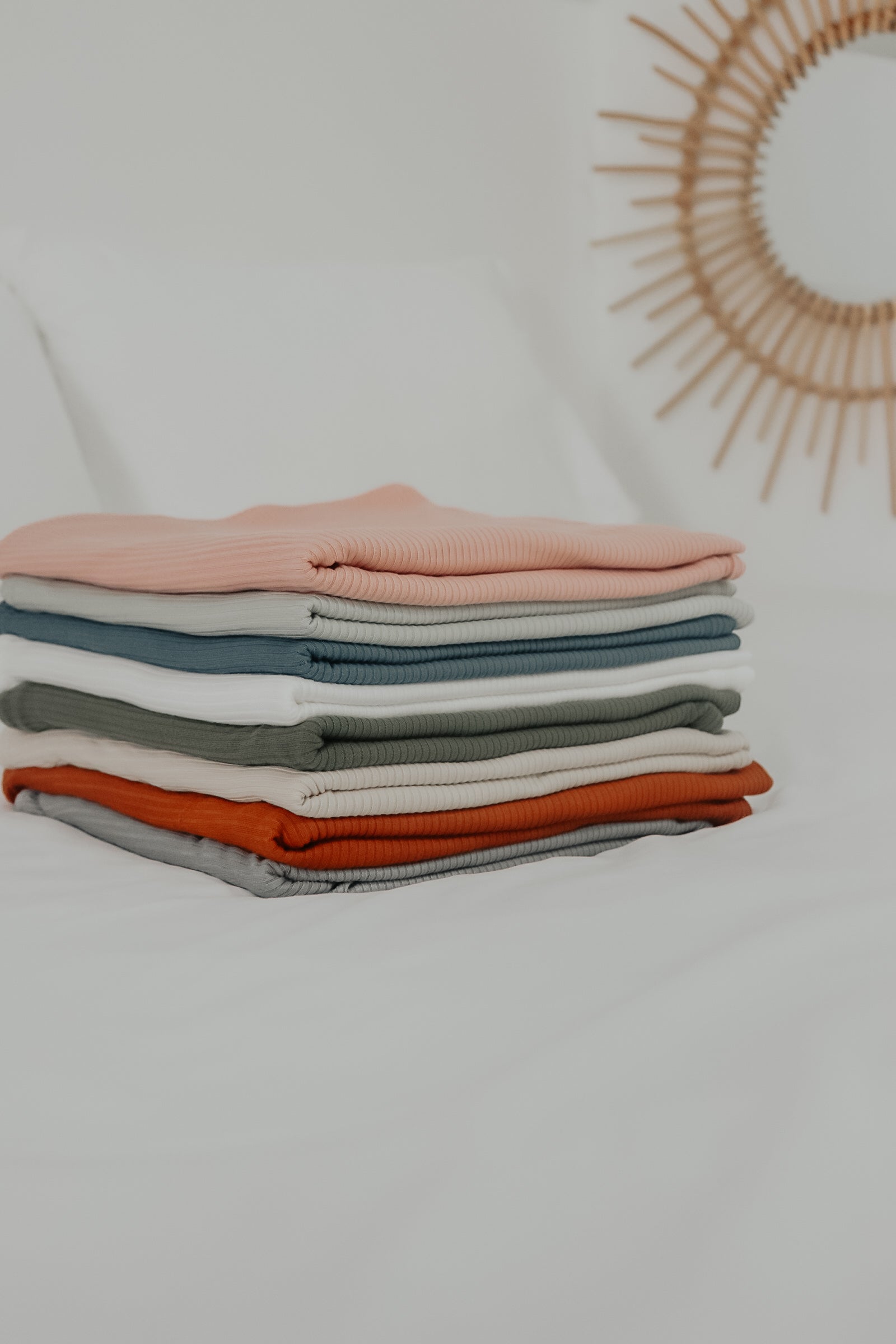 Peony Ribbed Stretch Swaddle Blanket
