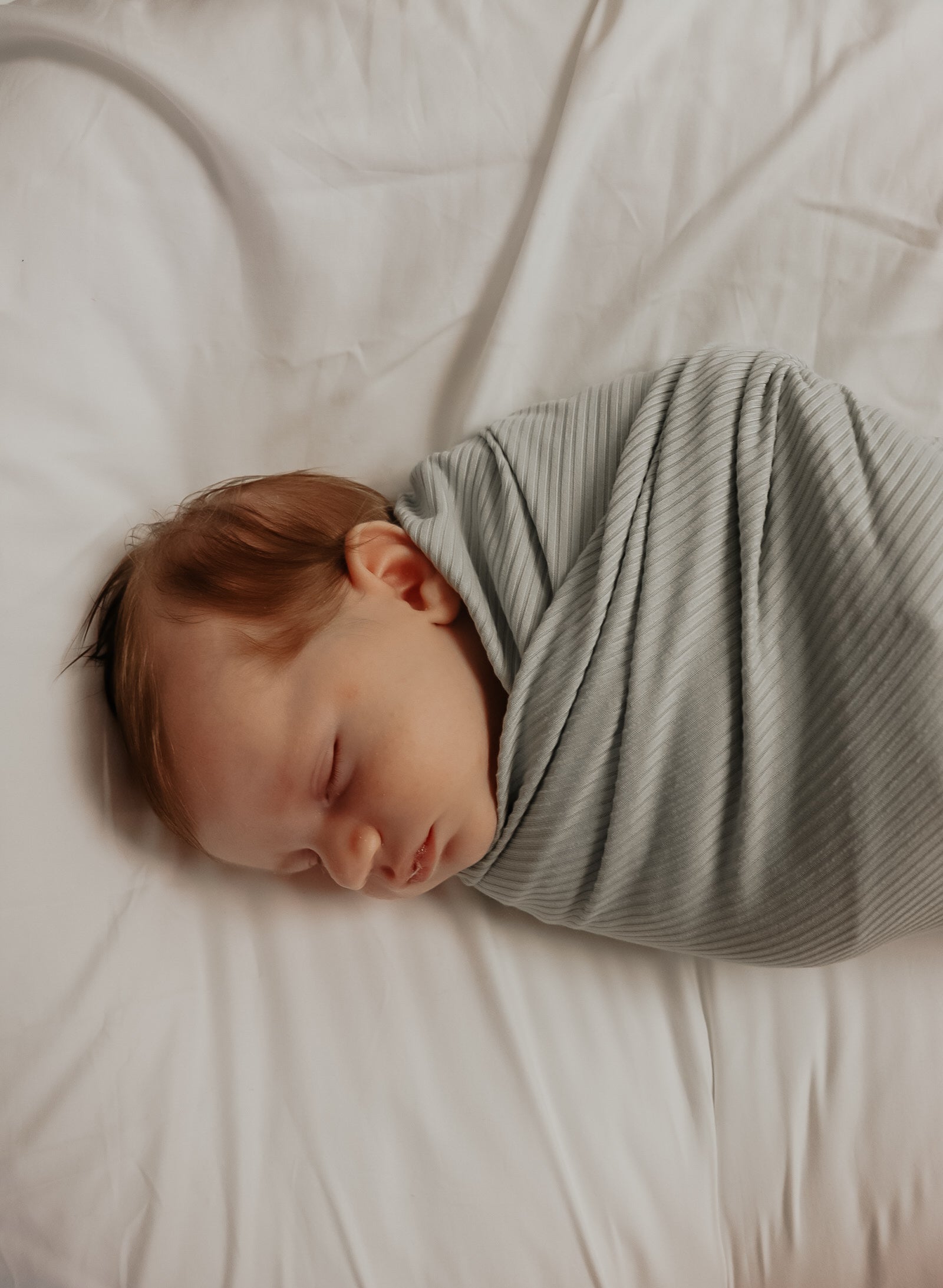 Seafoam Ribbed Stretch Swaddle Blanket