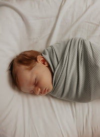 Seafoam Ribbed Stretch Swaddle Blanket