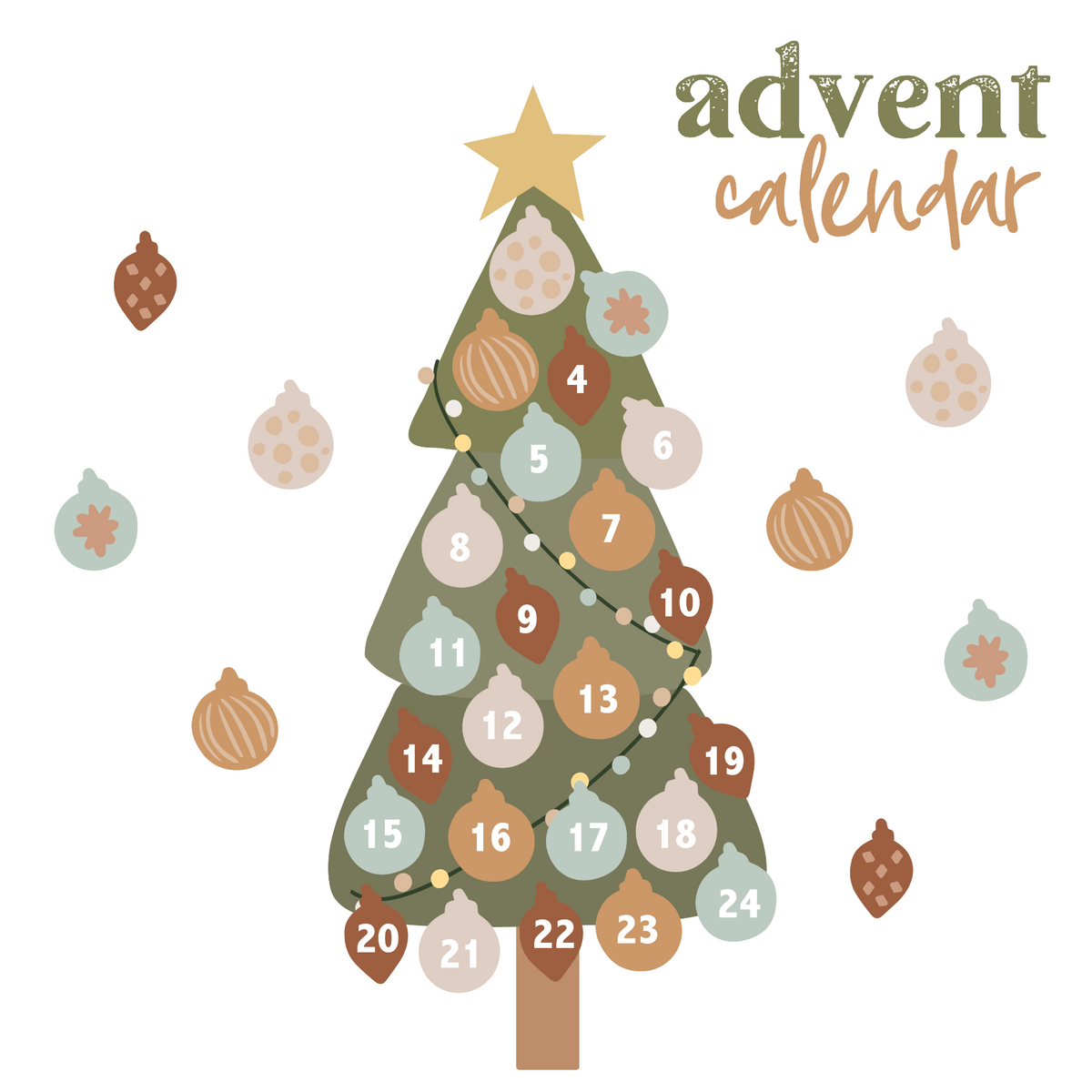 Advent Calendar Wall Decal Set