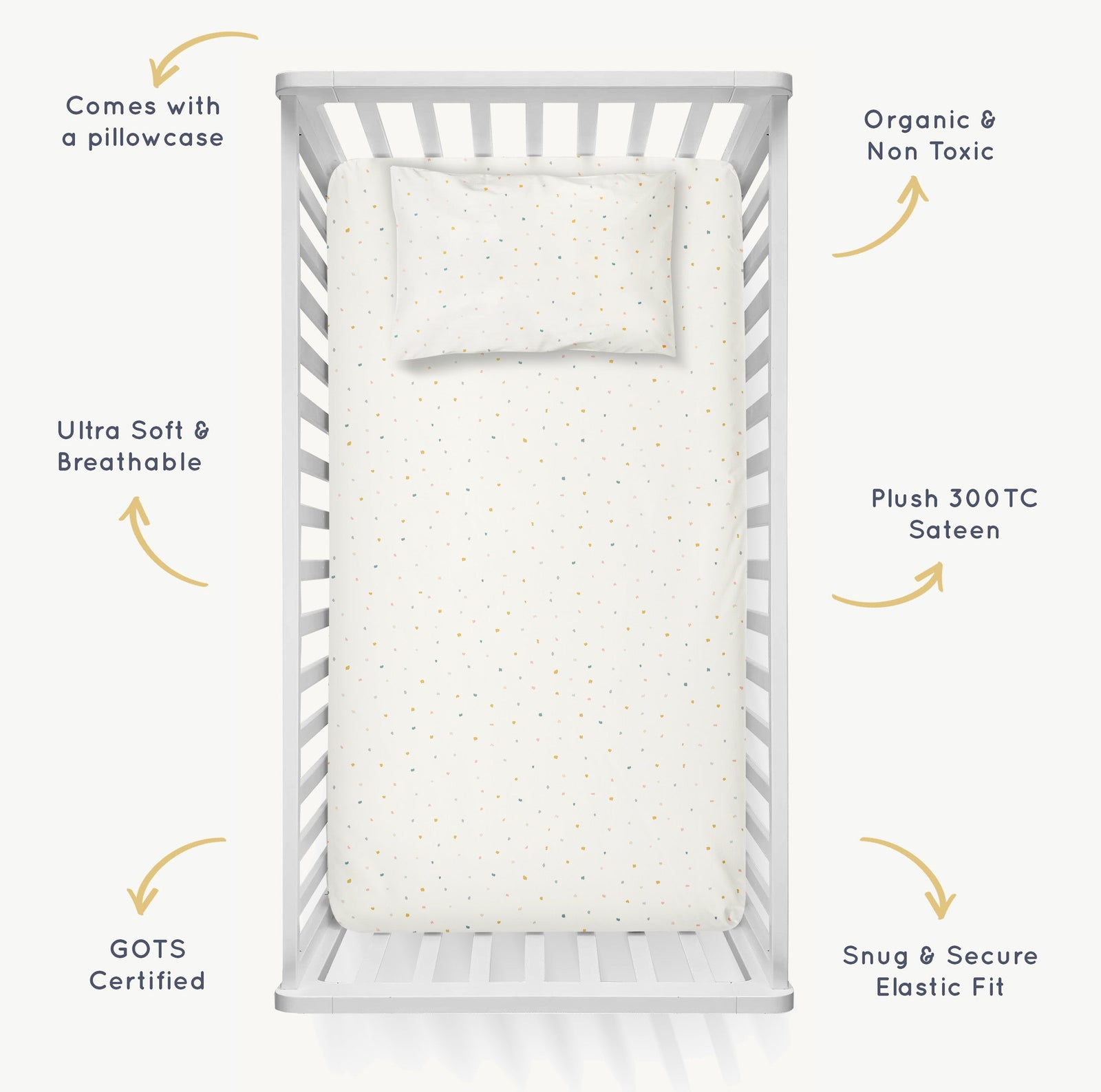 Dotty Organic Crib Sheet