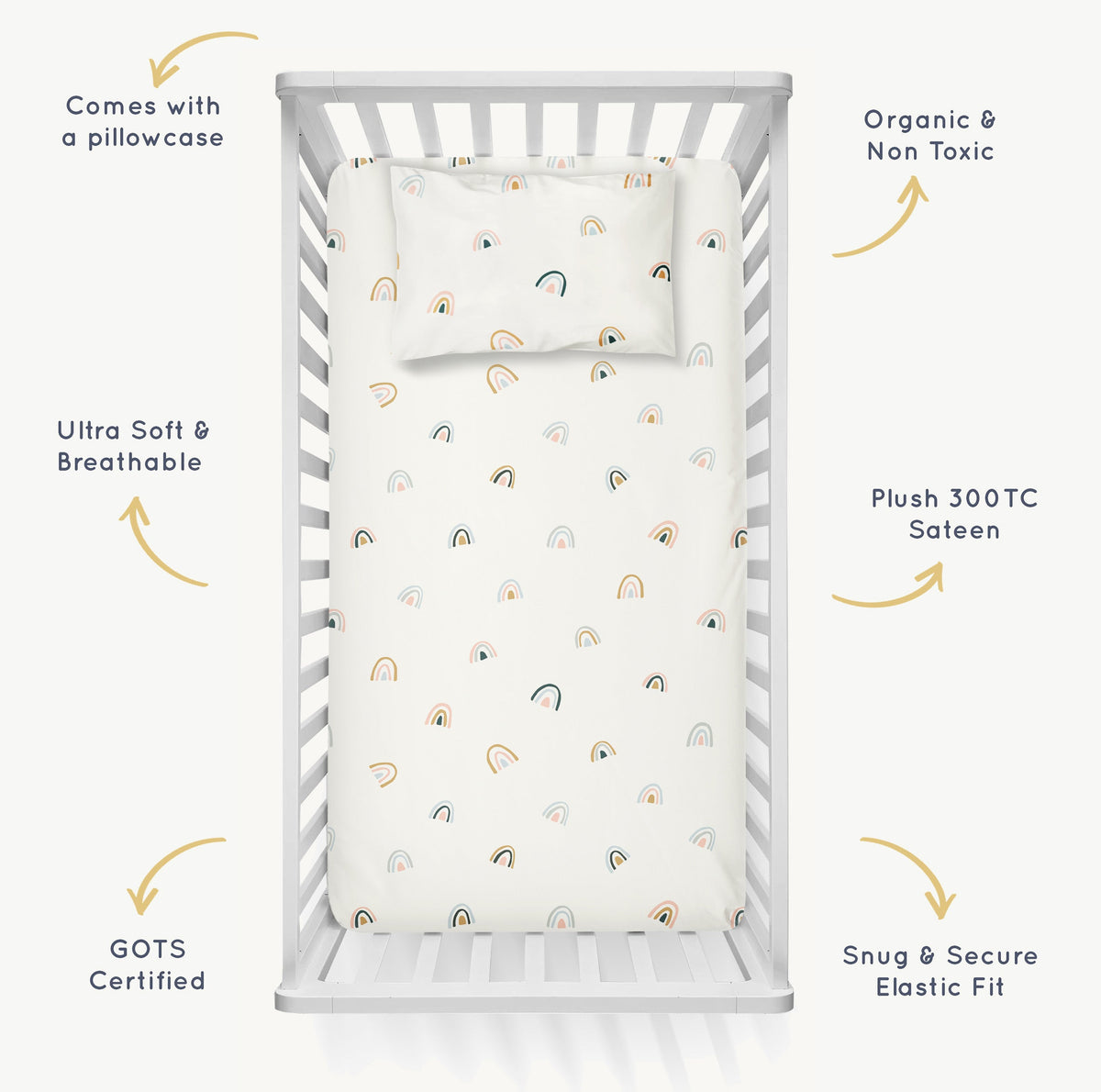 Over the Rainbow Organic Crib Sheet