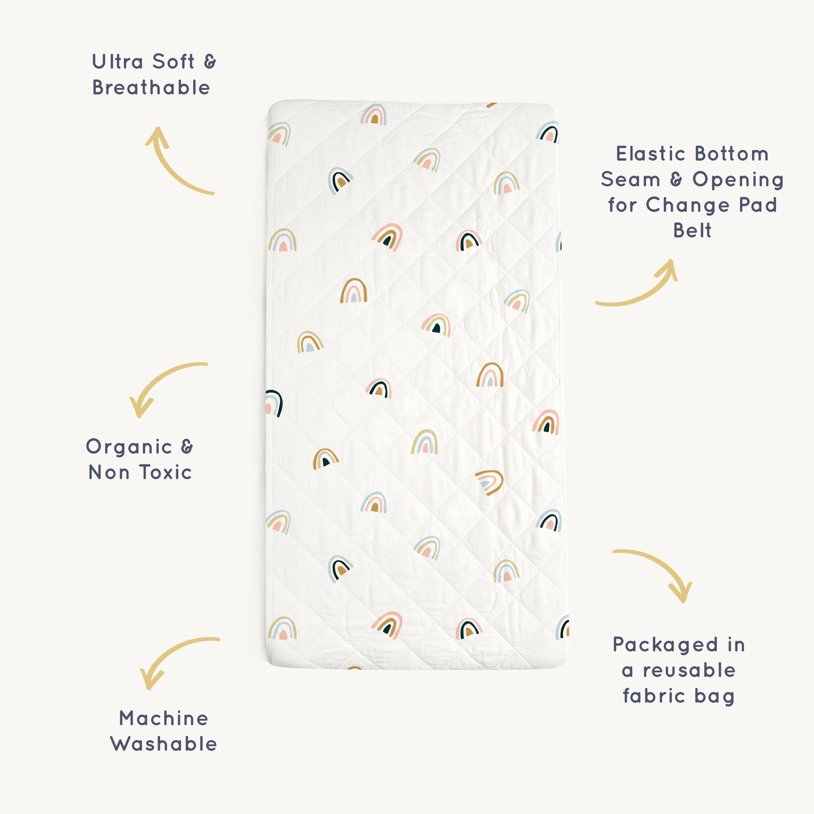 Rainbow Organic Changing Pad Cover