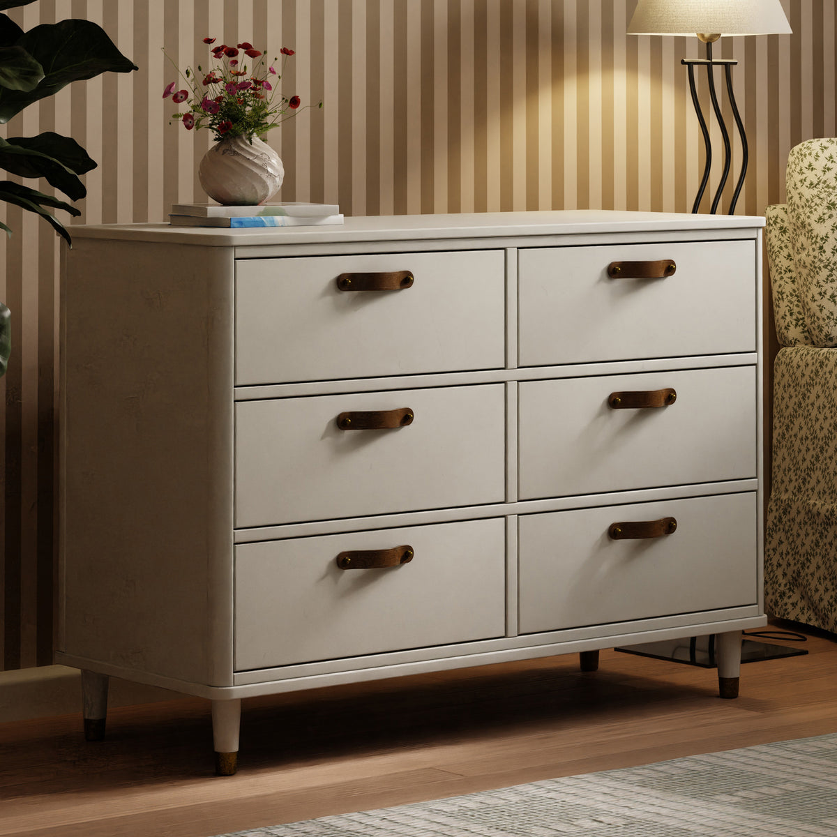 Tanner 6-Drawer Assembled Dresser in Warm White