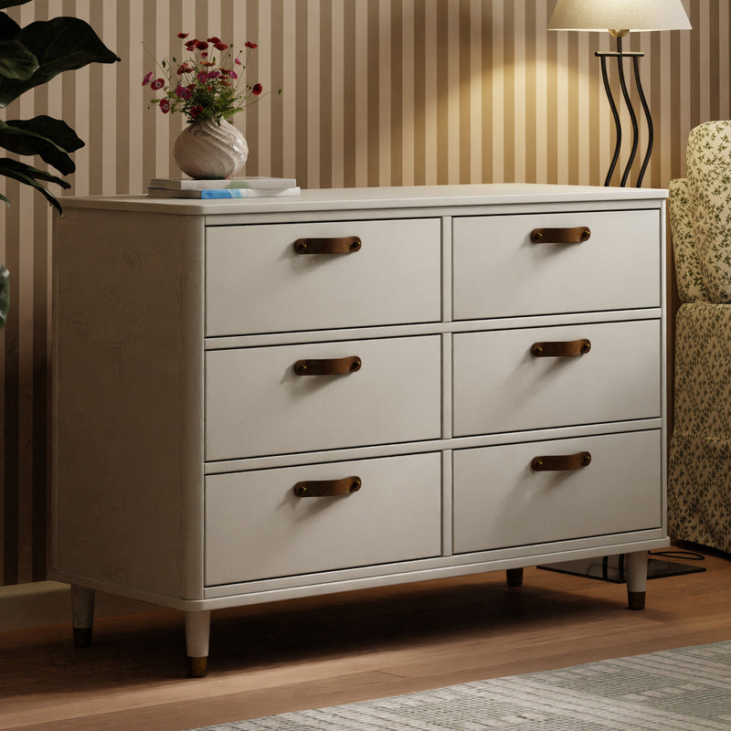 Tanner 6-Drawer Assembled Dresser in Warm White