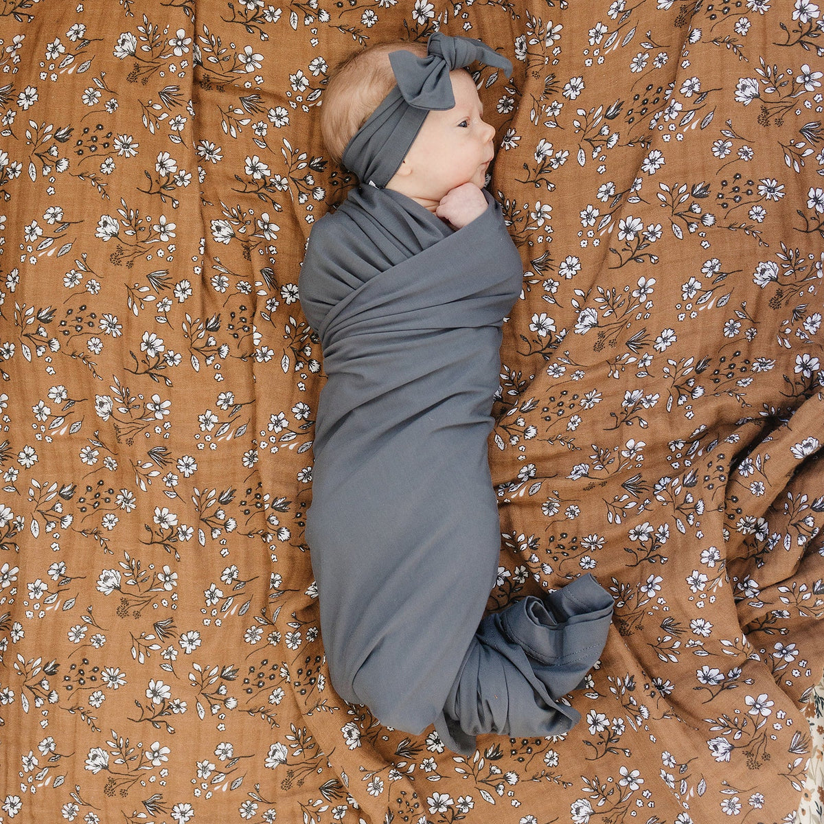 Charcoal Bamboo Stretch Swaddle Blanket