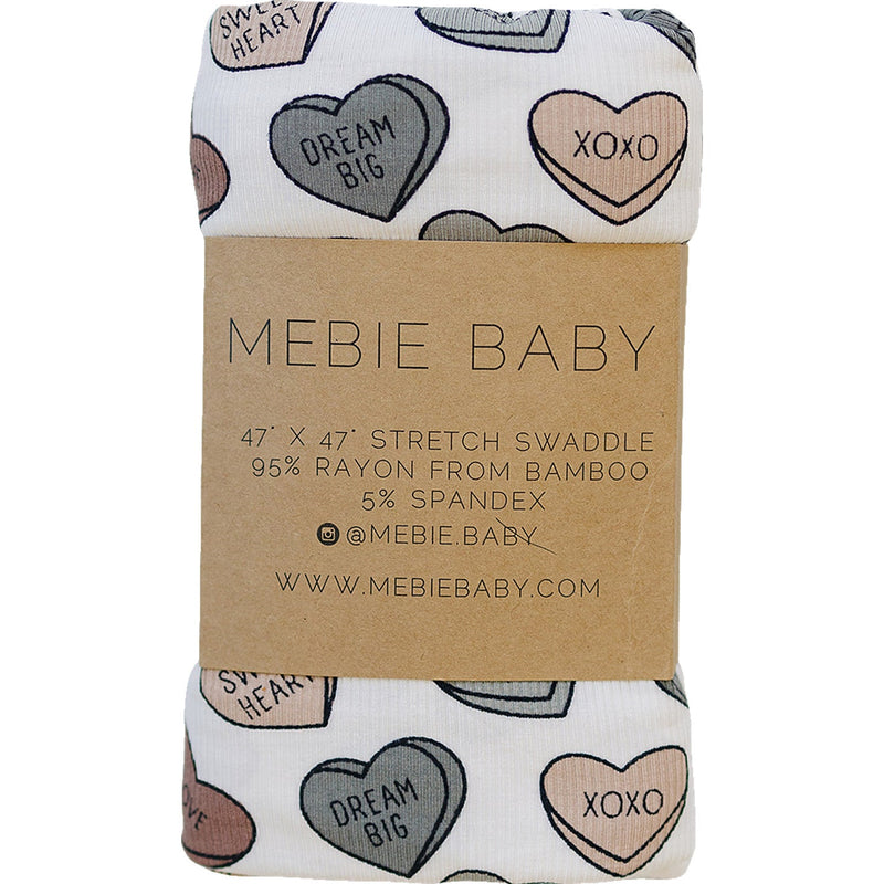 Conversation Hearts Bamboo Stretch Swaddle Blanket