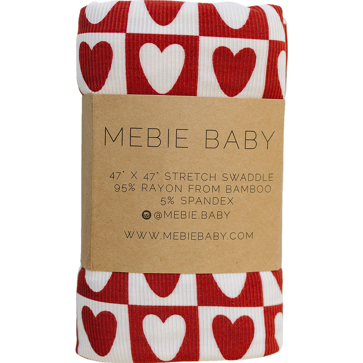 Checkered Hearts Bamboo Stretch Swaddle Blanket