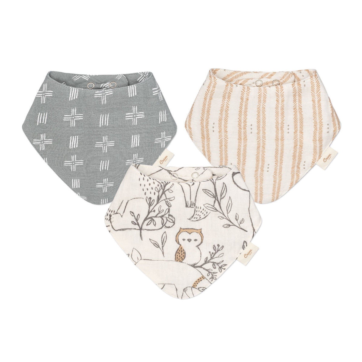 Ezra 3pc. Muslin Bib Set