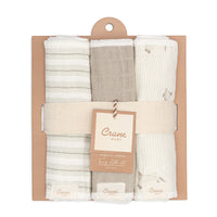 Organic Cotton 3-pc. Bunny Burp Cloth Set