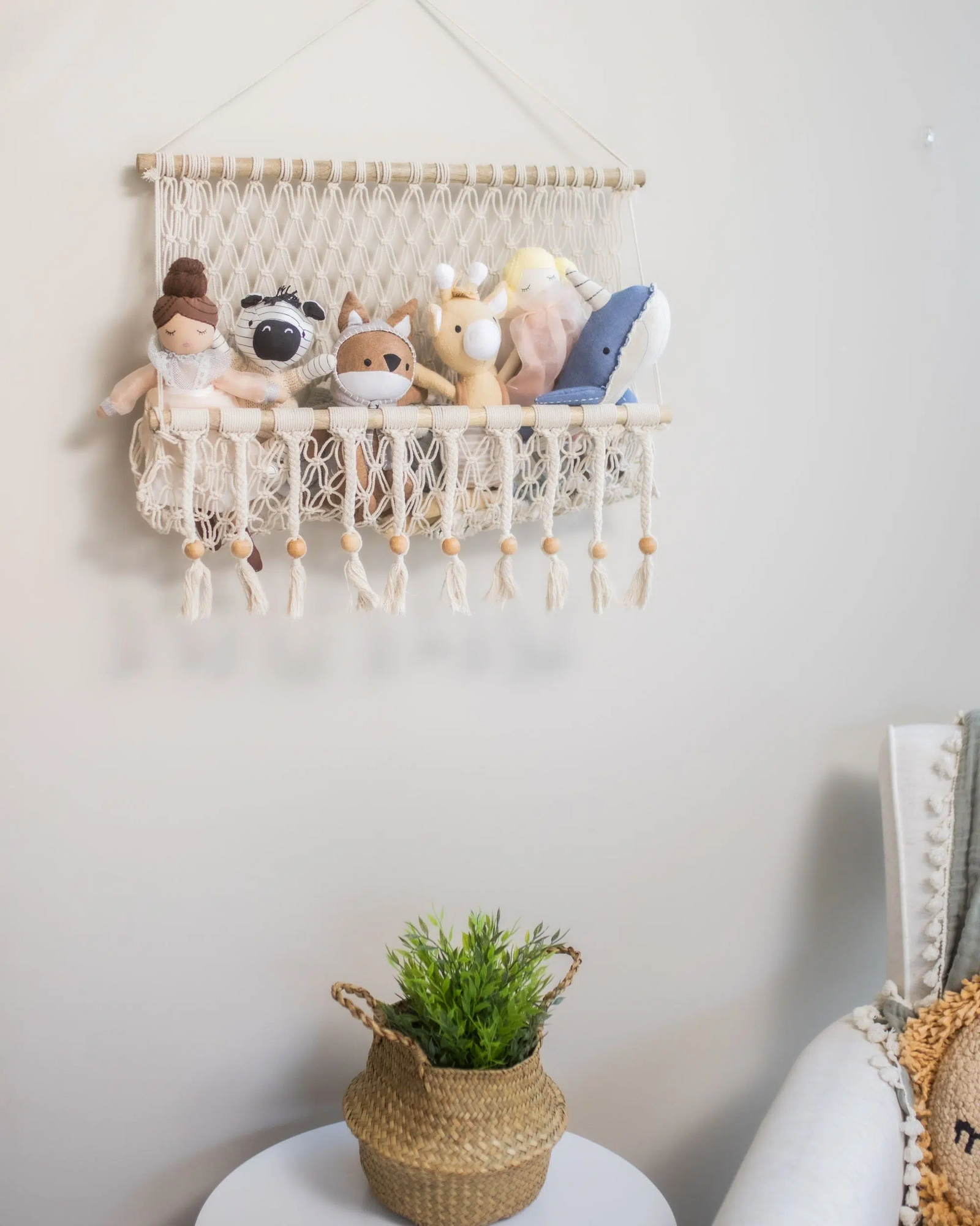 Willow Macrame Storage Wall Hanging