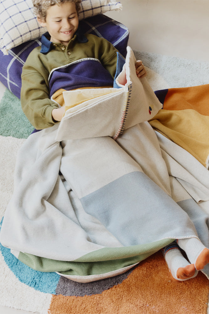 Geometric Color Block Throw Blanket