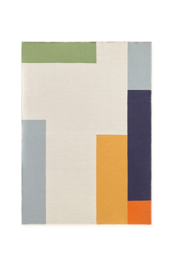 Geometric Color Block Throw Blanket