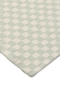 Light Blue Sage Green Checked Throw Blanket