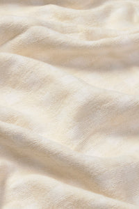 Close-up of a ivory checkered blanket