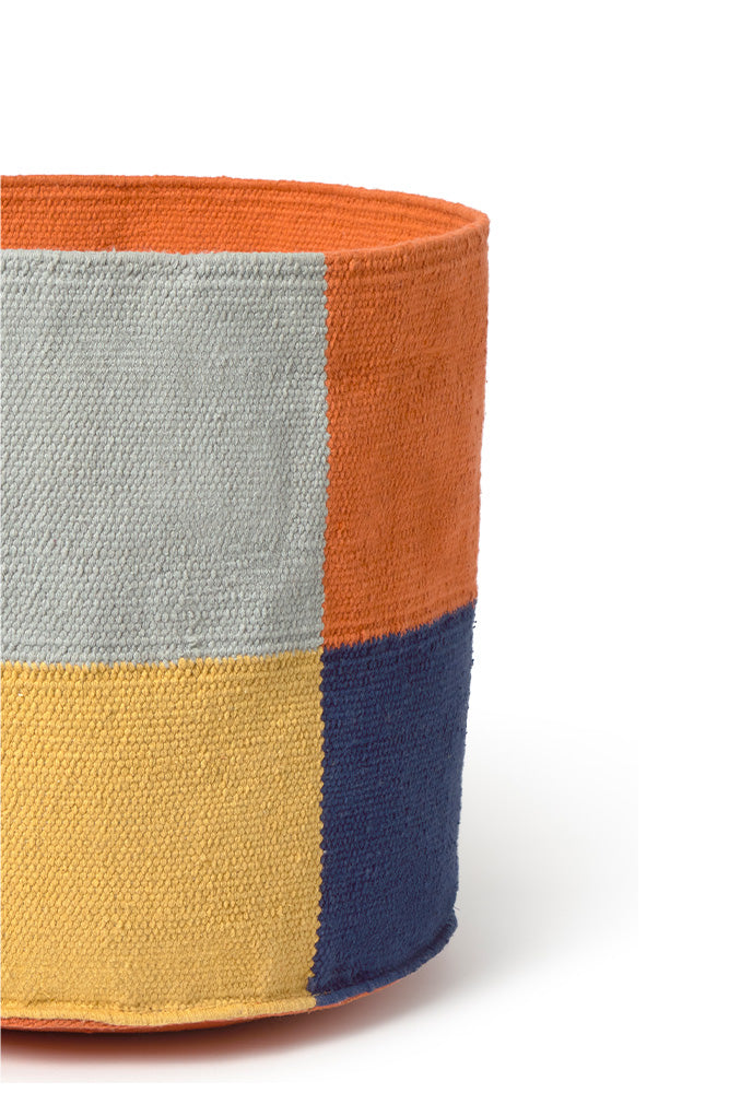 Color-blocked Bauhaus inspired Storage Basket
