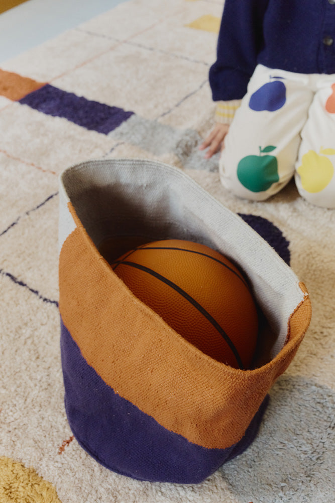 Color-blocked Bauhaus inspired Storage Basket