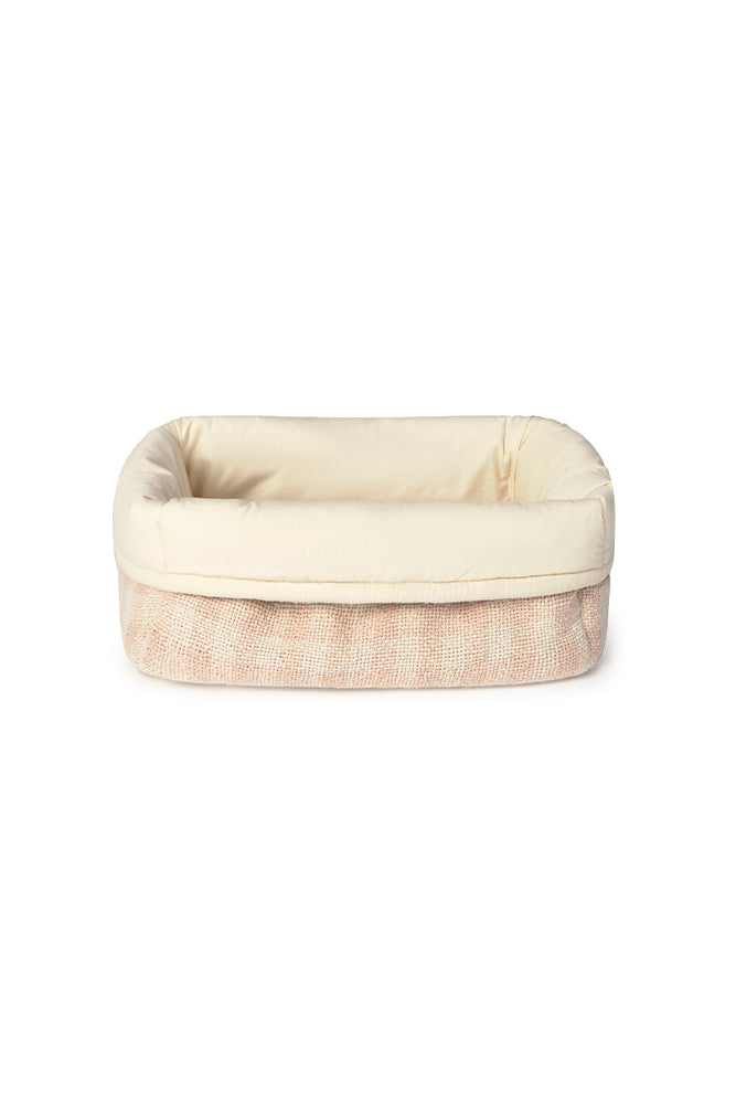 Rose Checkered Quilted Basket with Folded Edge