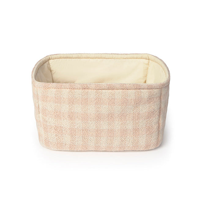 Rose quilted checked storage basket 