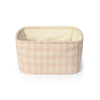 Rose quilted checked storage basket 