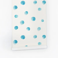 Blue Watercolor Dot Wallpaper