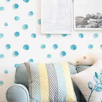 Blue Watercolor Dot Wallpaper