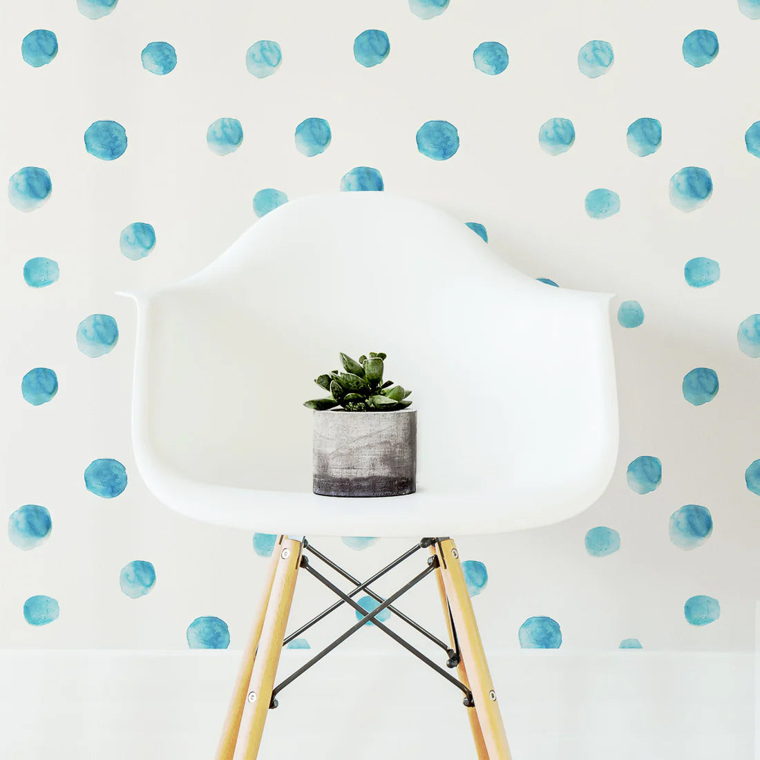 Blue Watercolor Dot Wallpaper