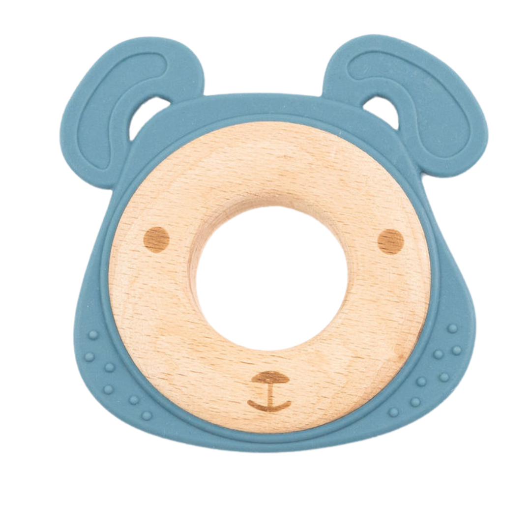 Silicone + Wood Animal Teether