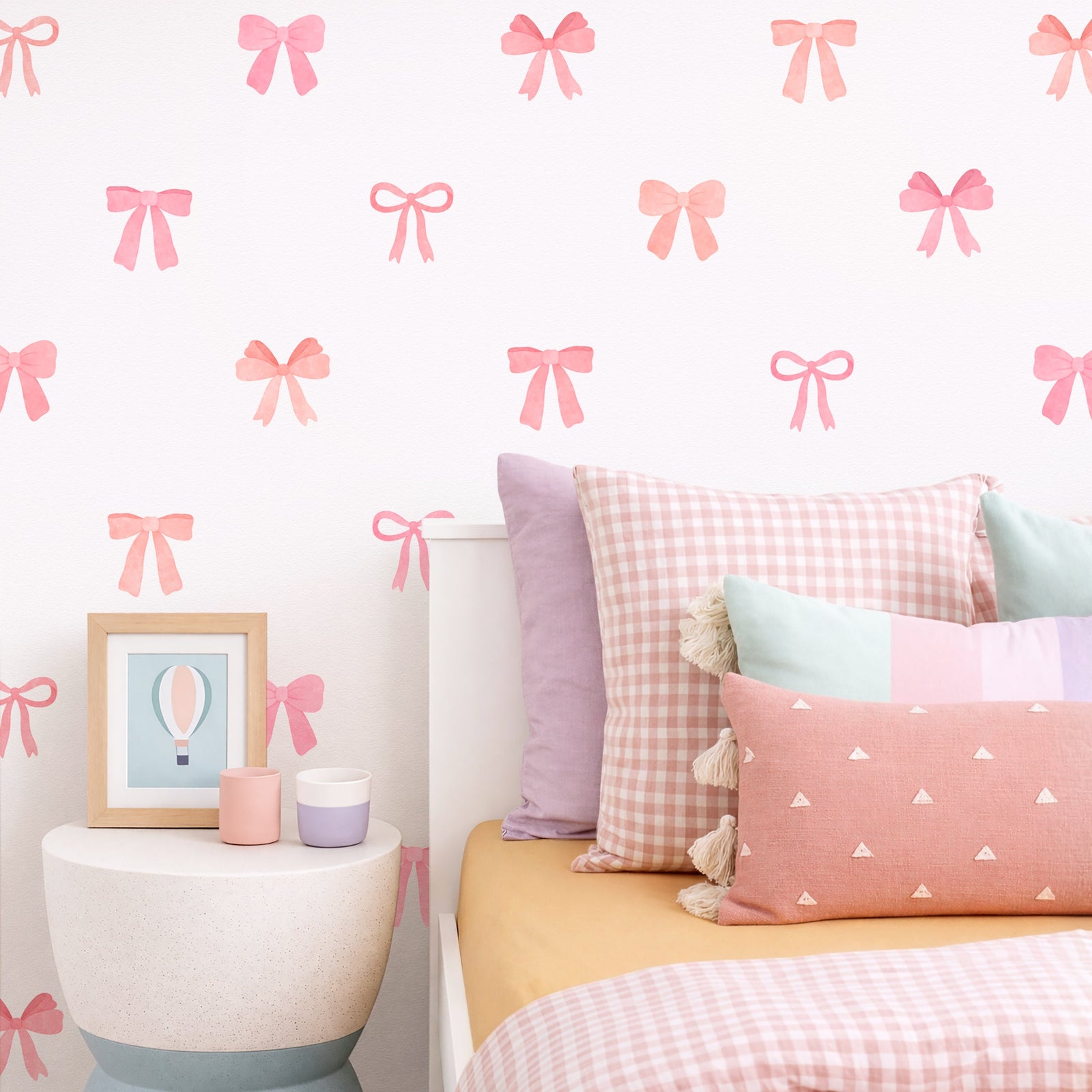 Blush Bow Fabric Wall Decals