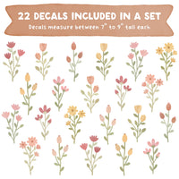 Floral Bunch Fabric Wall Decals - Cottage