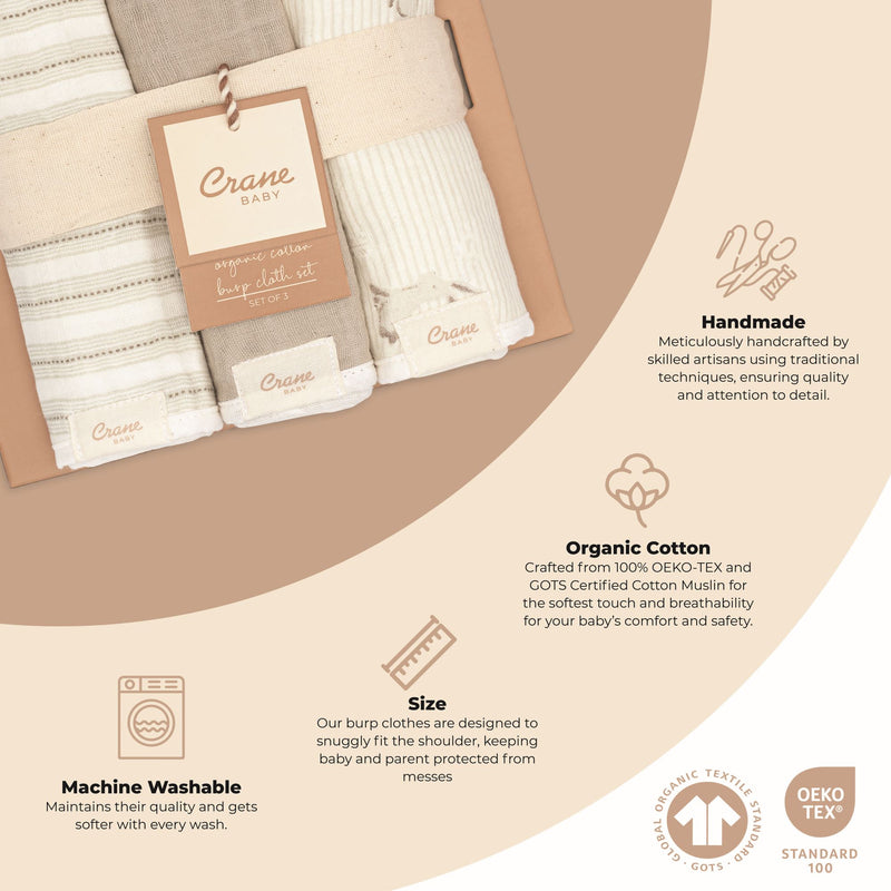 Organic Cotton 3-pc. Bunny Burp Cloth Set