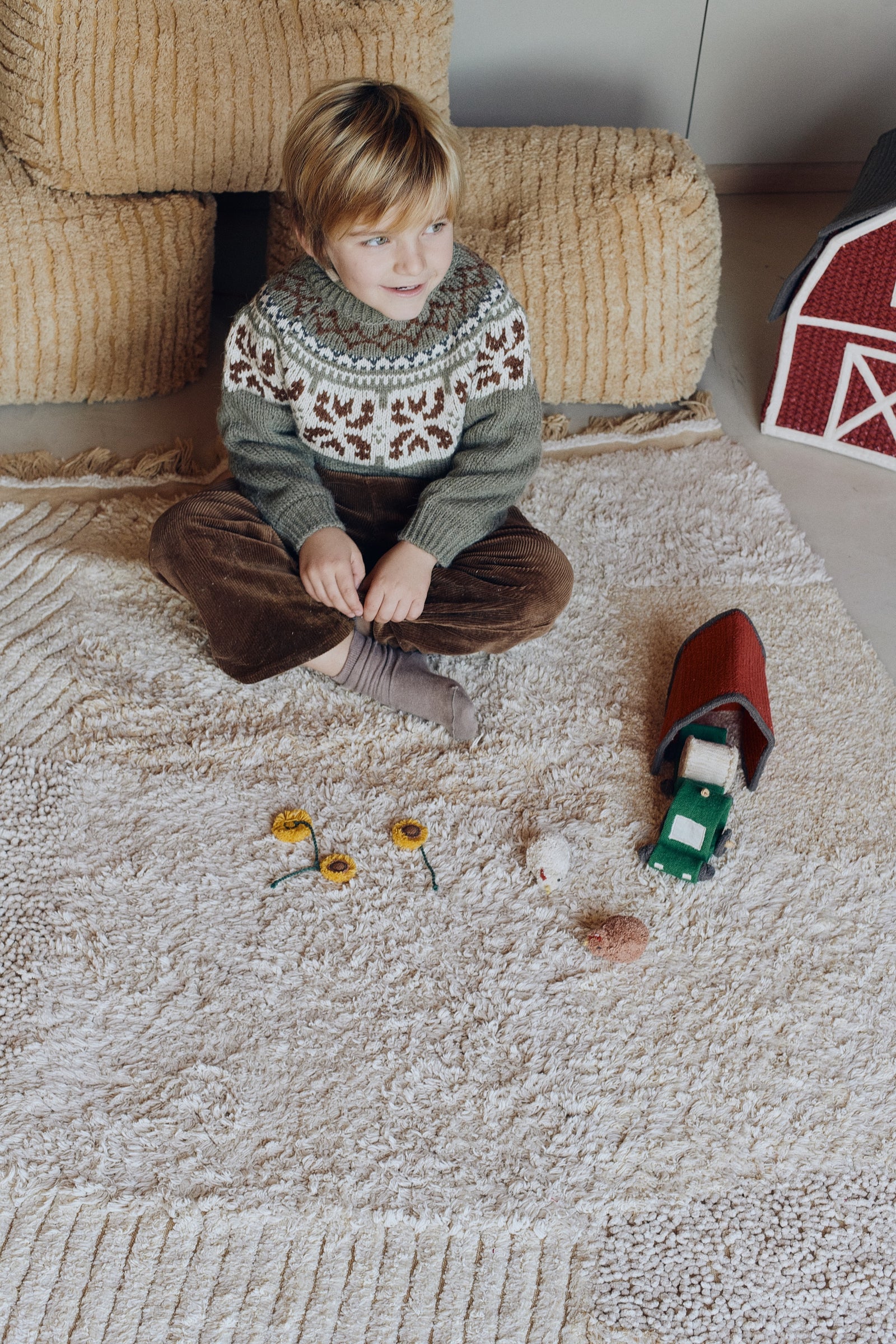 Farm Fields Washable Play Rug