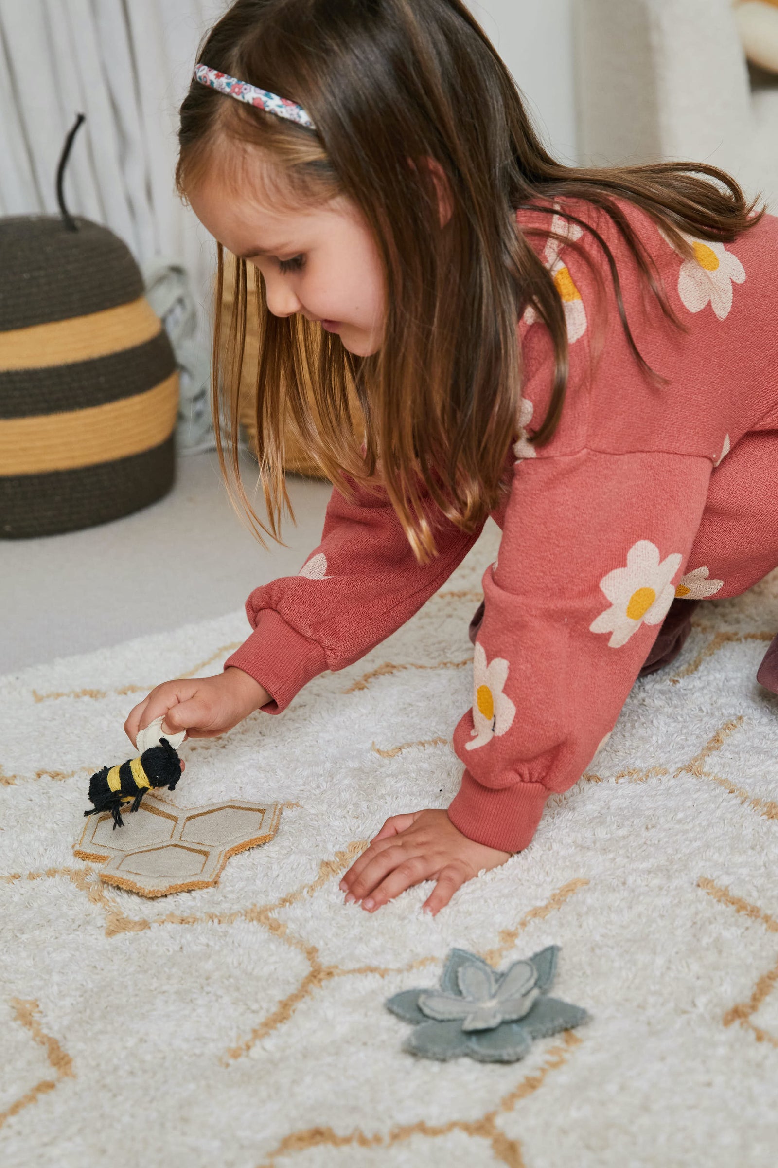 Wildflowers Washable Play Rug + Flowers