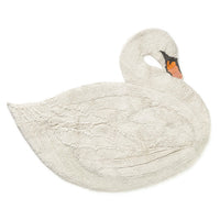 Washable White Swan Rug