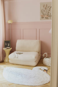 Washable White Swan Rug in Girl's Room 